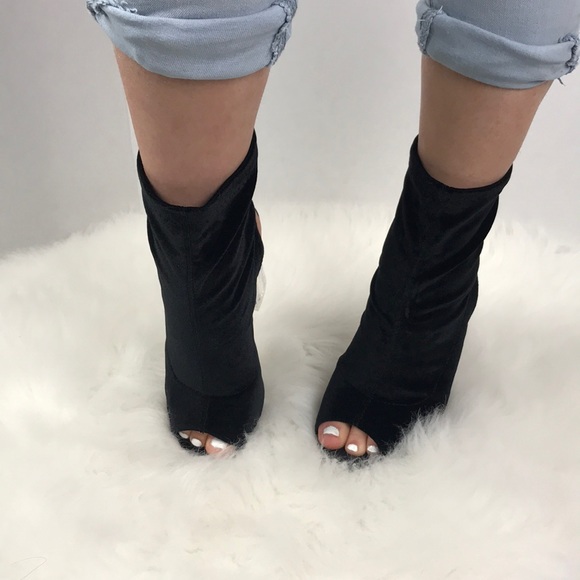 Pep Toe Suede Booties - Picture 2 of 7